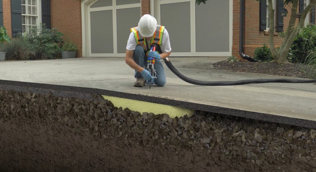 patio concrete repair in louisiana - polyco spray foam